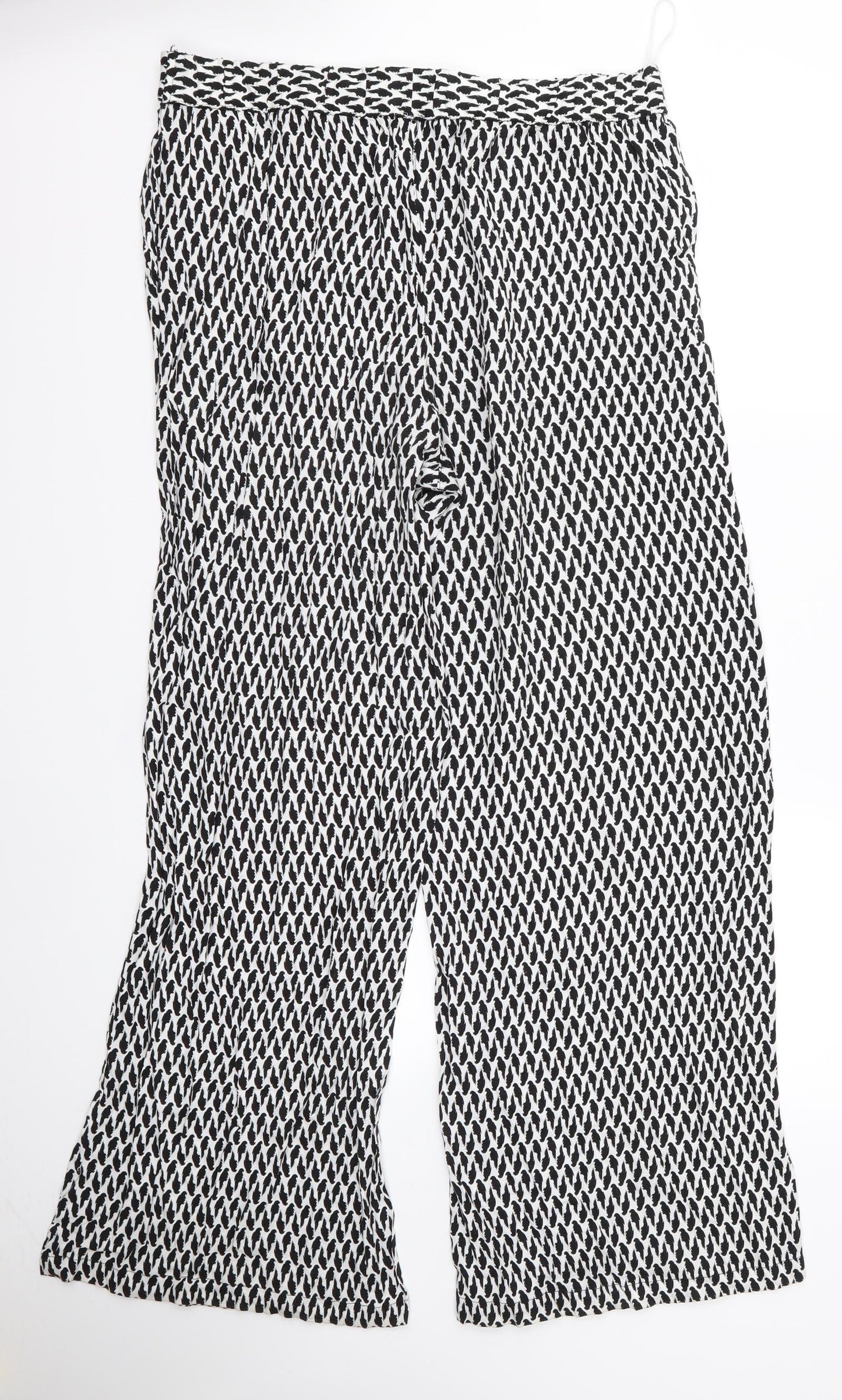 George Womens Black Animal Print  Trousers  Size 12 L31 in