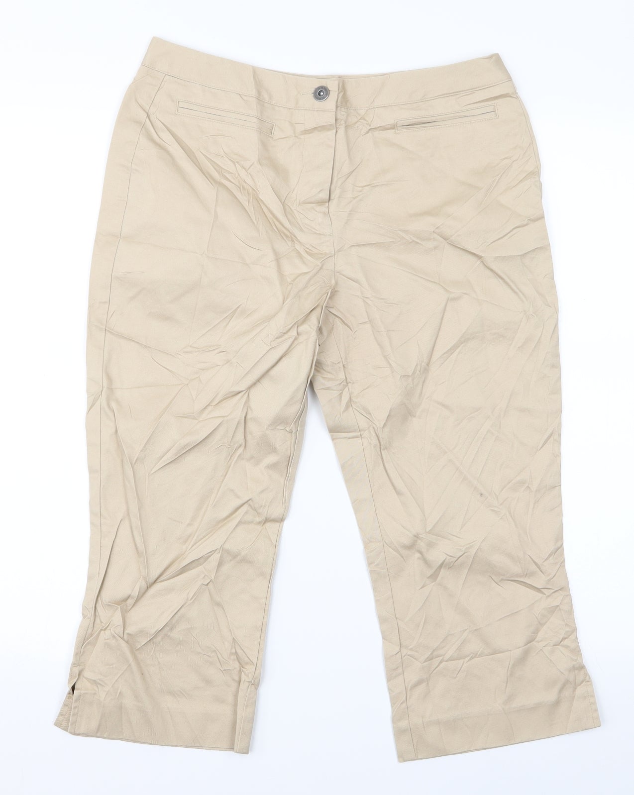 Liz Claiborne Womens Beige   Pedal Pusher Trousers Size 8 L20 in