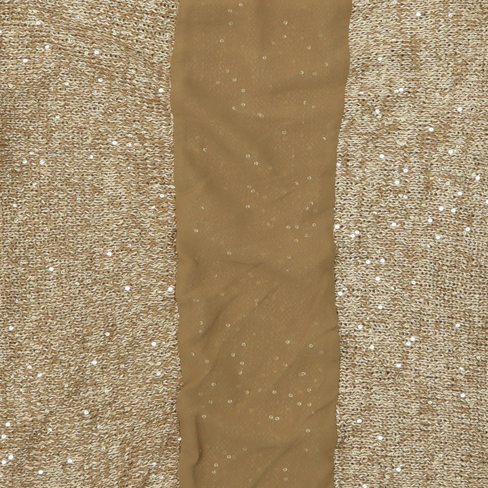 Salsa Womens Gold  Knit Pullover Jumper Size L