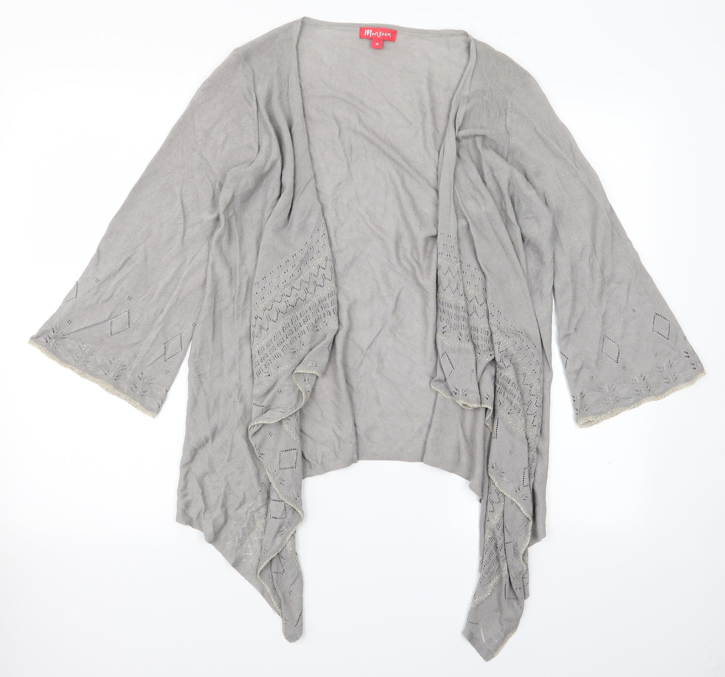 Monsoon Womens Grey  Knit Cardigan Jumper Size M