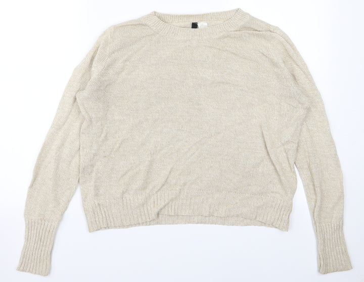 Divided Womens Beige  Knit Pullover Jumper Size M
