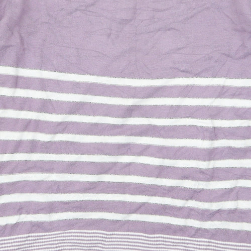 NEXT Womens Purple Striped Knit Pullover Jumper Size 10
