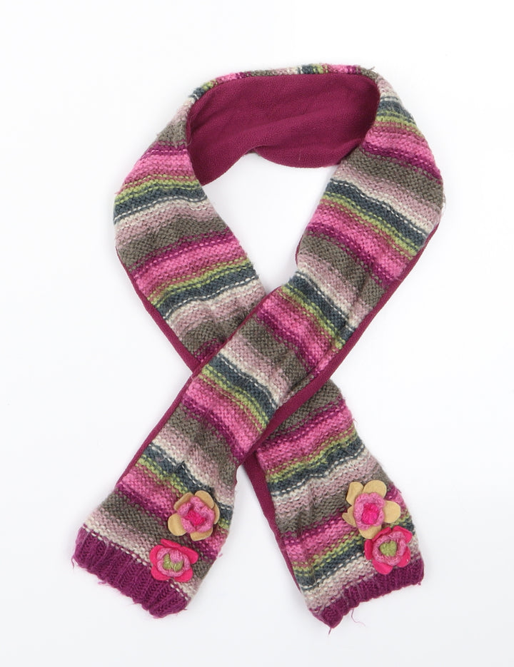 Monsoon Girls Pink Striped  Scarf Scarves & Wraps One Size