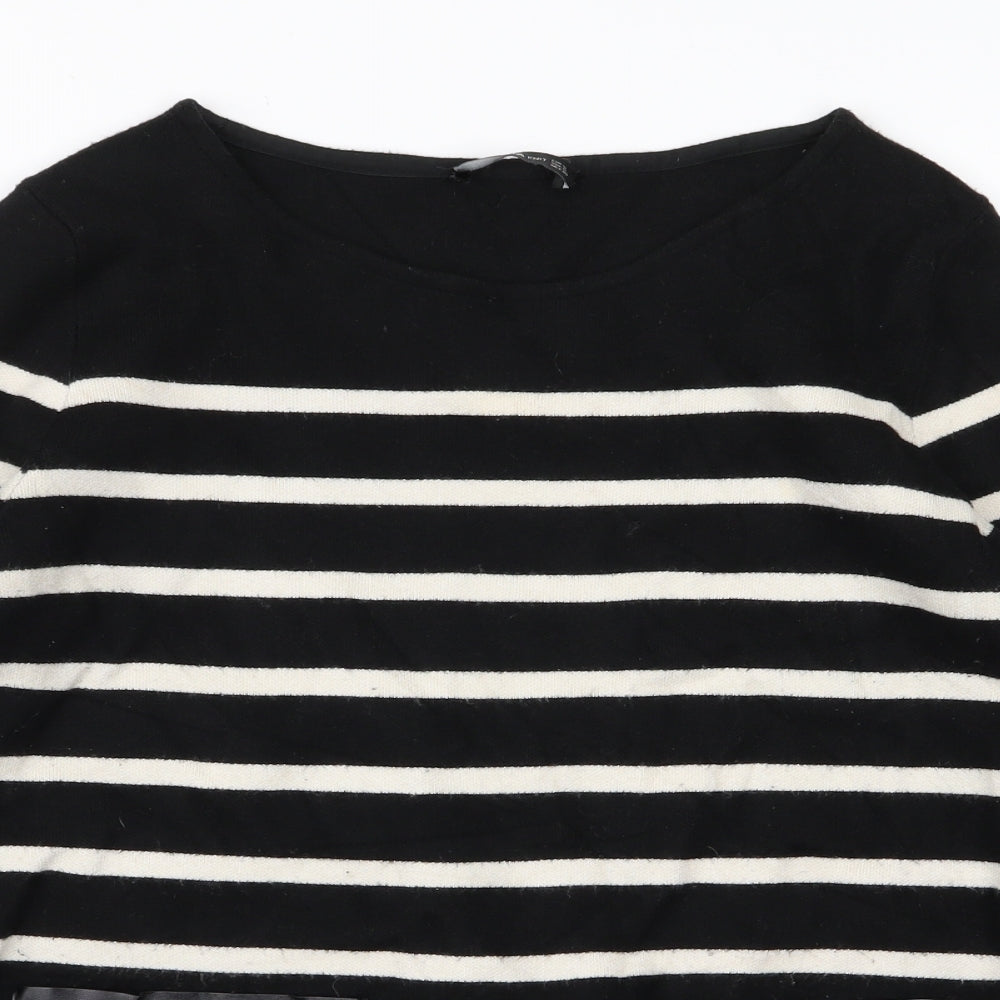 Zara Womens Black Striped  Pullover Jumper Size M
