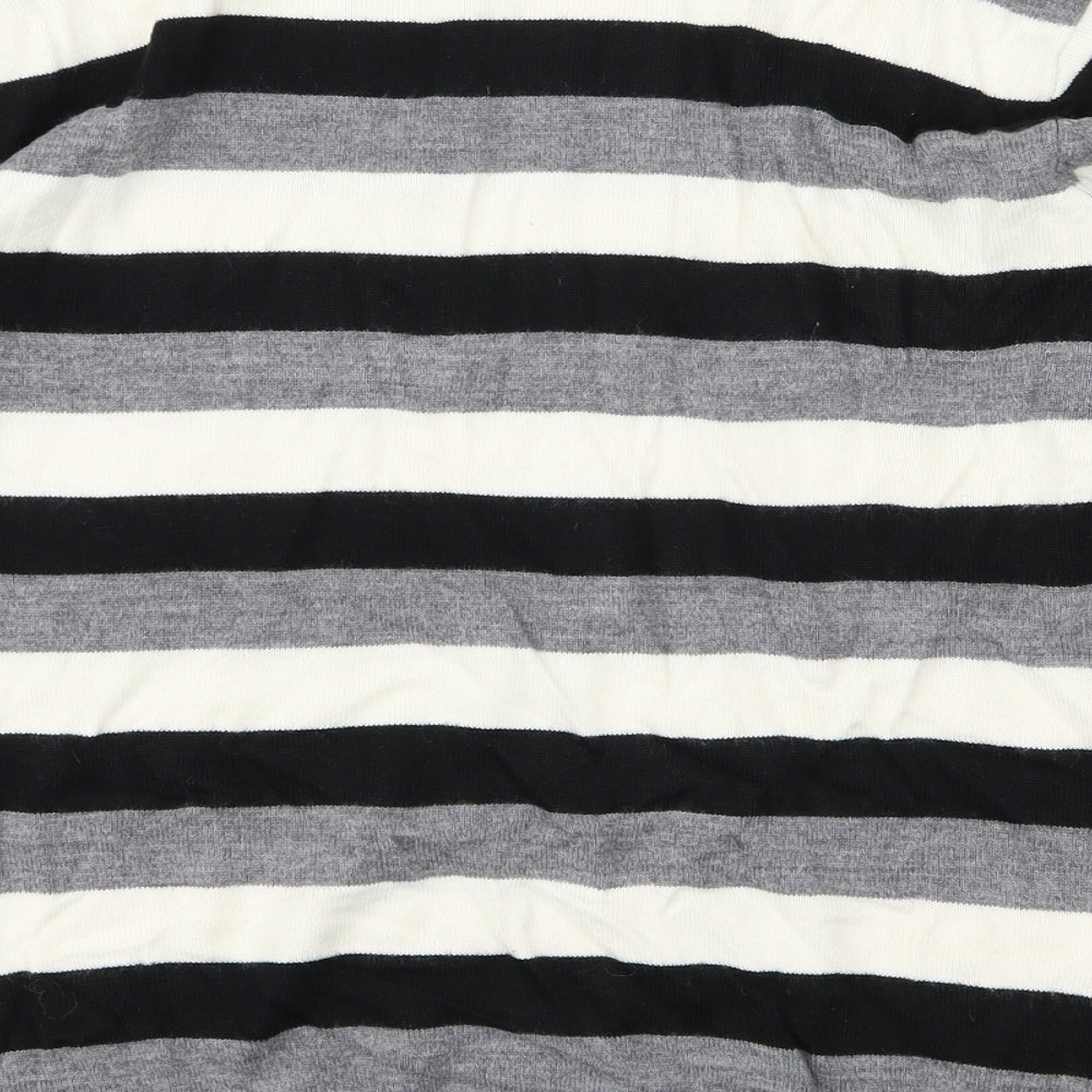 Cedar Wood State Mens Grey Striped Knit Pullover Jumper Size M