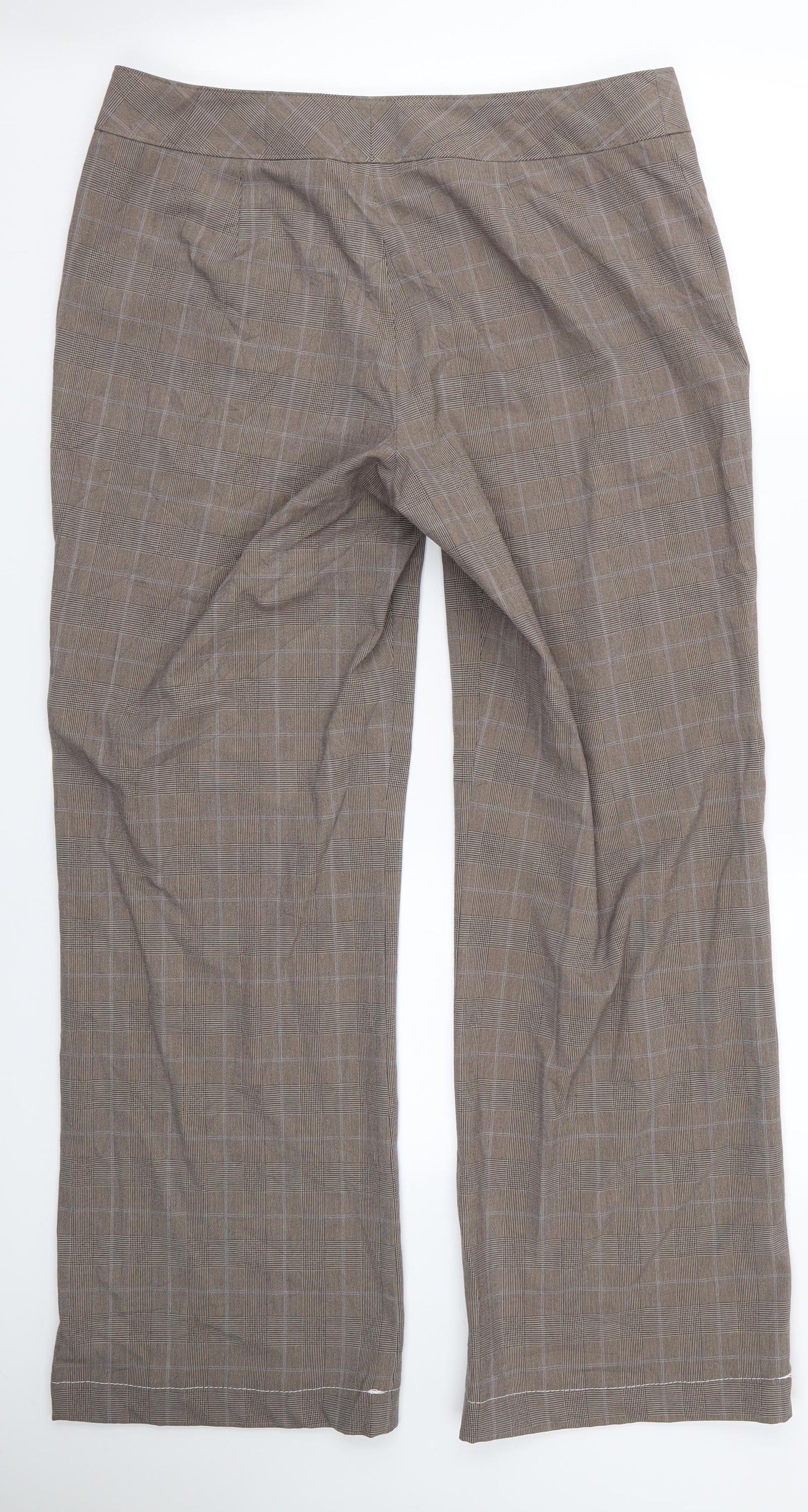 AMARANTO Womens Brown Check  Trousers  Size 14 L29 in