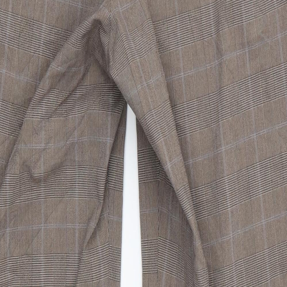 AMARANTO Womens Brown Check  Trousers  Size 14 L29 in