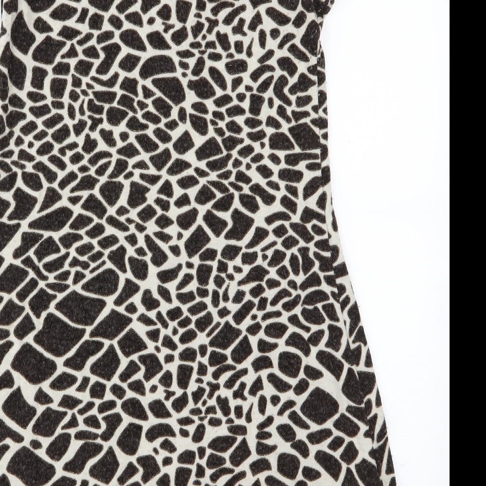 PussyCat Womens Brown Animal Print Knit A-Line  Size M