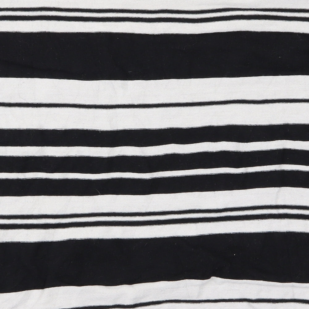 NEXT Womens Black Striped  Basic T-Shirt Size 12