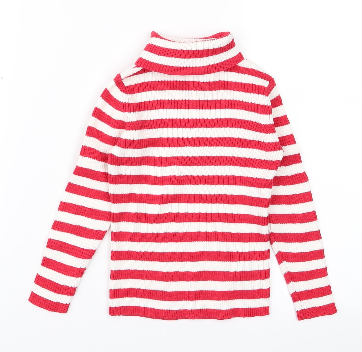 George Girls Red Striped Knit Pullover Jumper Size 3-4 Years