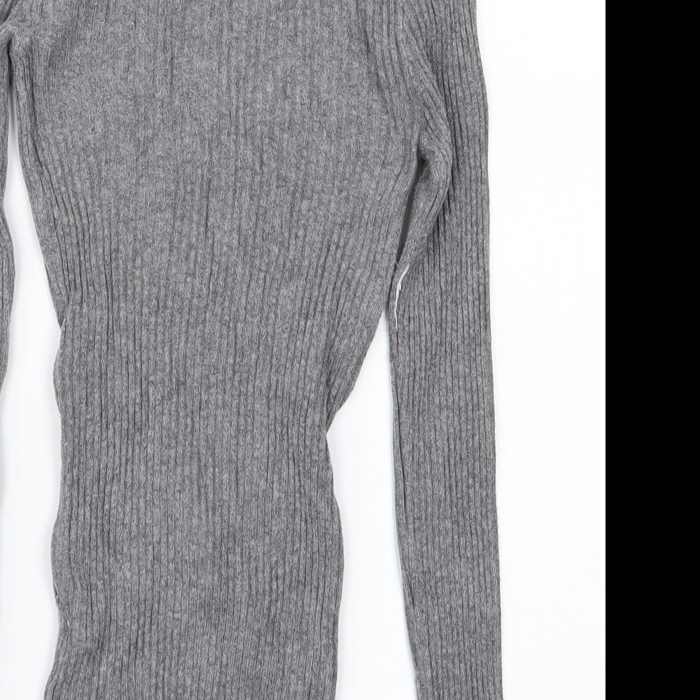 Primark Womens Grey  Knit Pullover Jumper Size 2XS