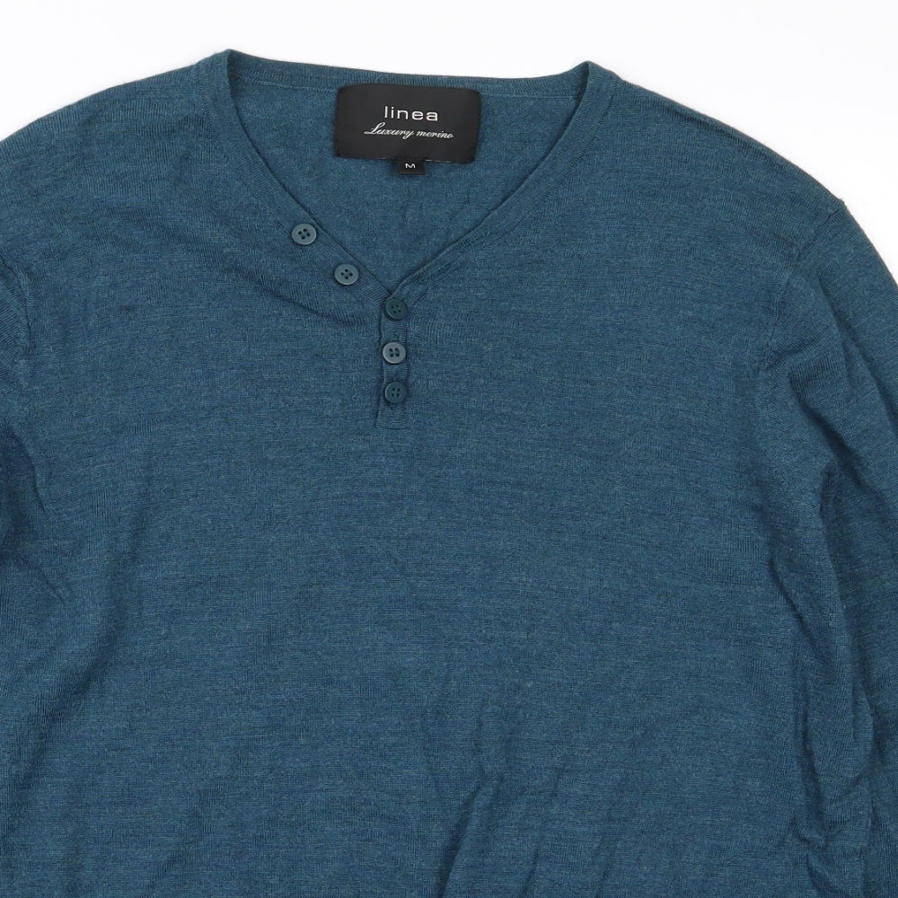Linea Mens Green  Knit  T-Shirt Size M