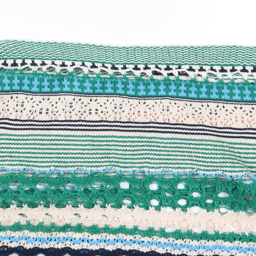 PINKO Womens Green Striped Knit Pullover Jumper Size S