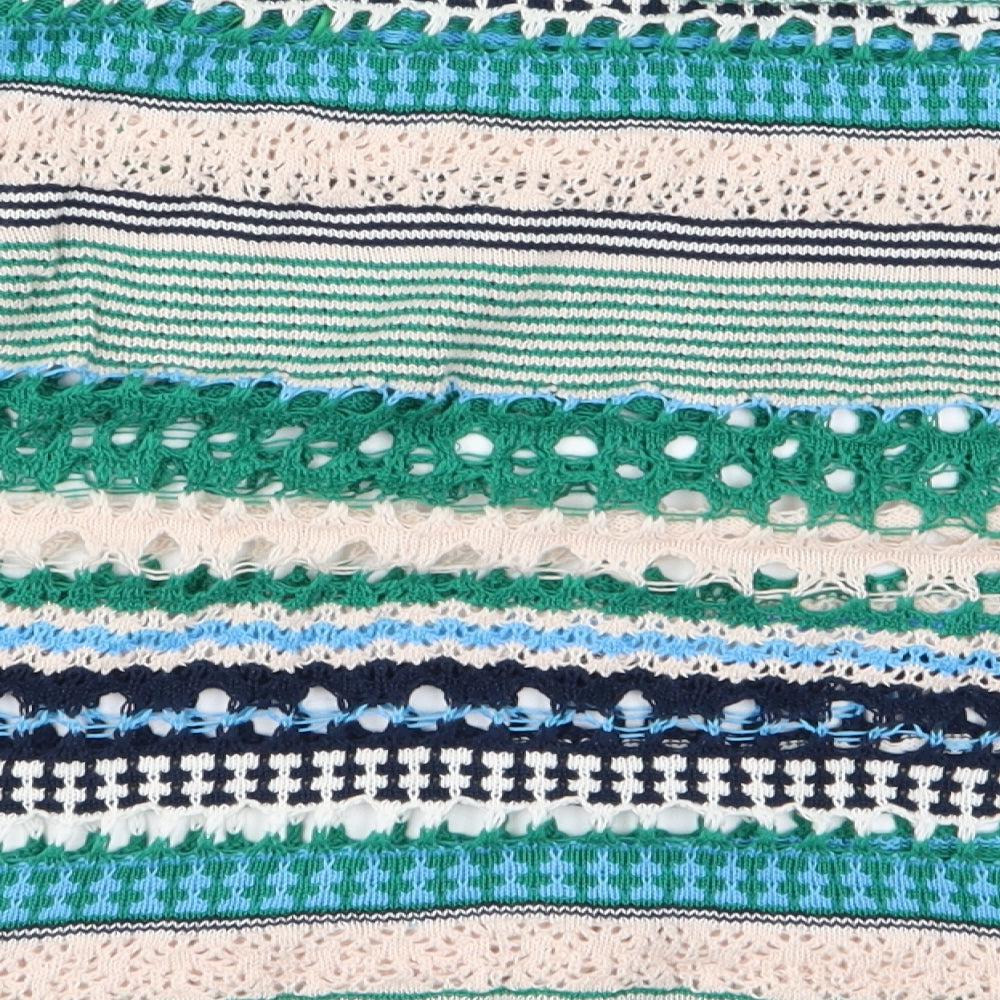 PINKO Womens Green Striped Knit Pullover Jumper Size S