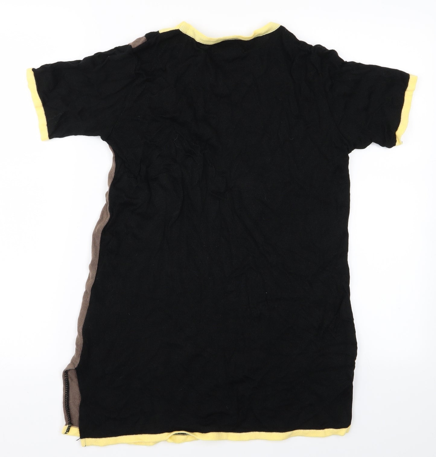 Afibel Womens Black Striped Knit Pullover Jumper Size 10