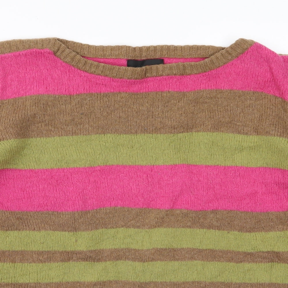 NEXT Womens Green Striped Knit Pullover Jumper Size 16