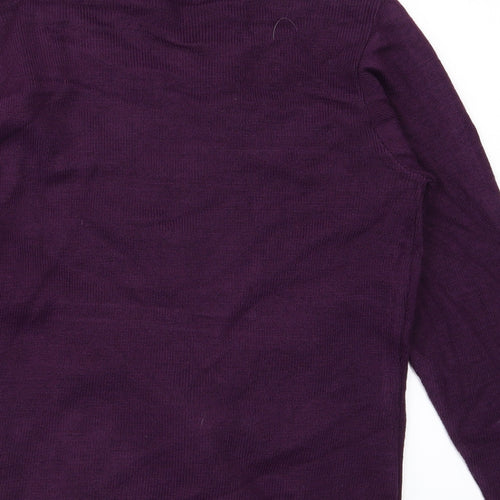Glimpse Design Womens Purple  Knit Pullover Jumper Size M
