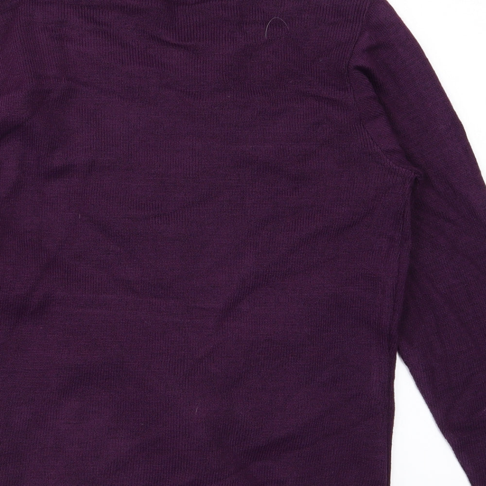 Glimpse Design Womens Purple  Knit Pullover Jumper Size M