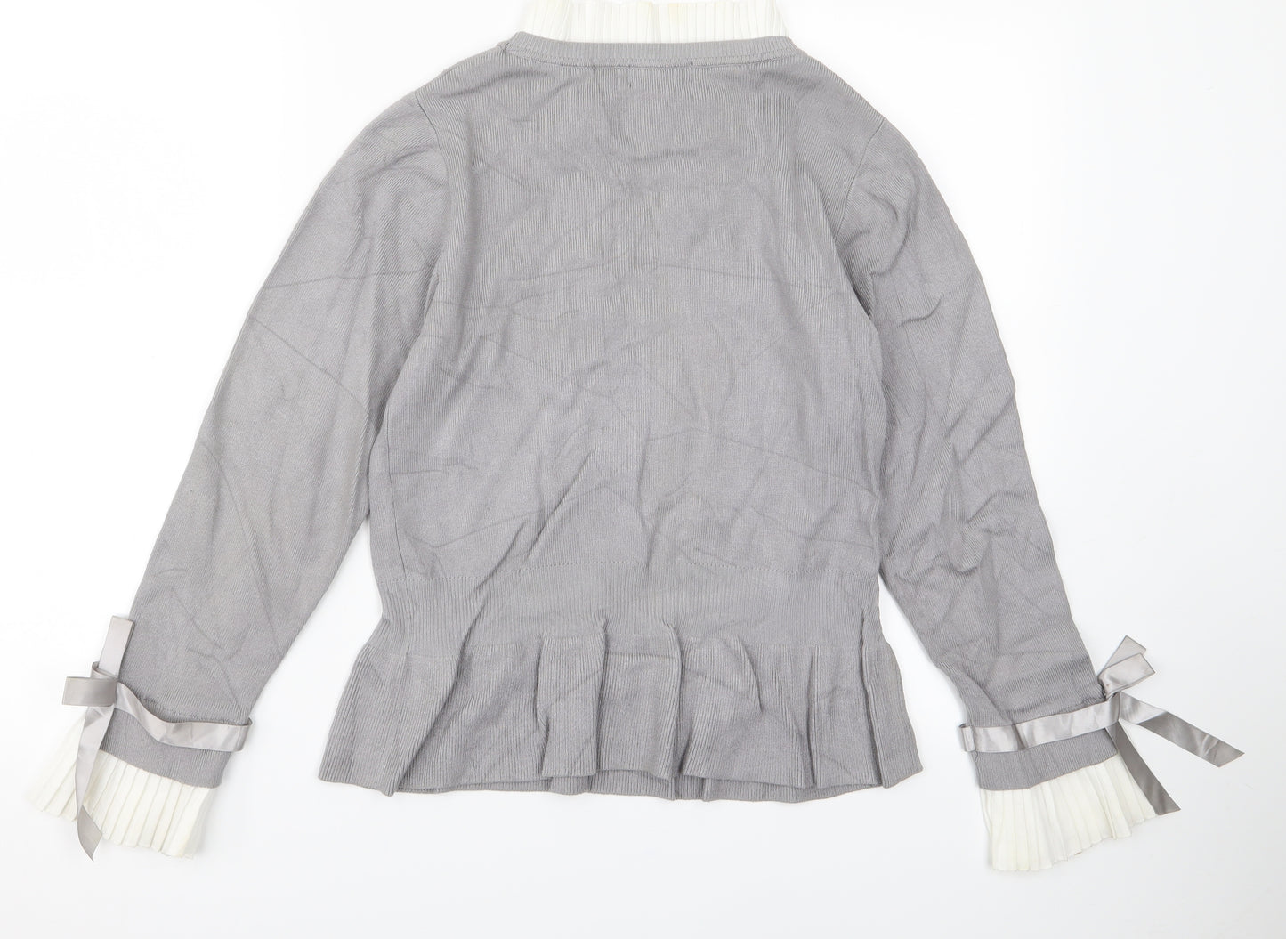 New Look Womens Grey  Knit Pullover Jumper Size S