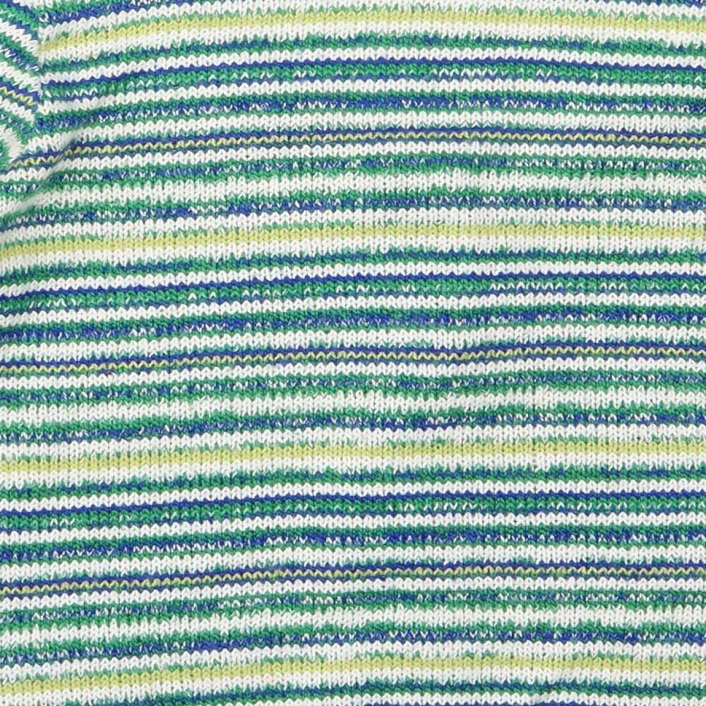 Per Una Womens Green Striped Knit Cardigan Jumper Size 16