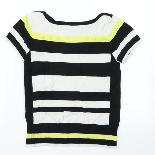 Principleas Womens Black Striped Knit Pullover Jumper Size 10