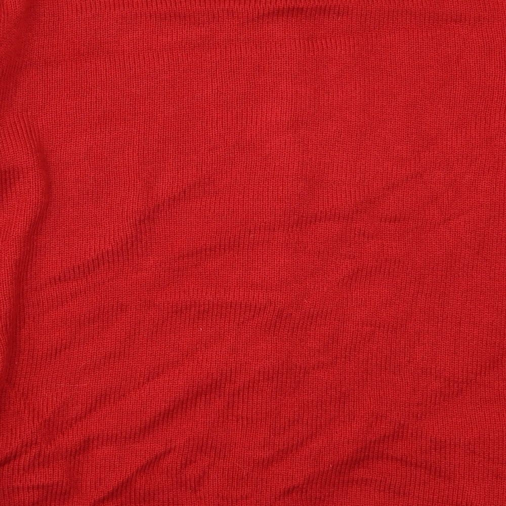 Damart Womens Red  Knit Cardigan Jumper Size 14