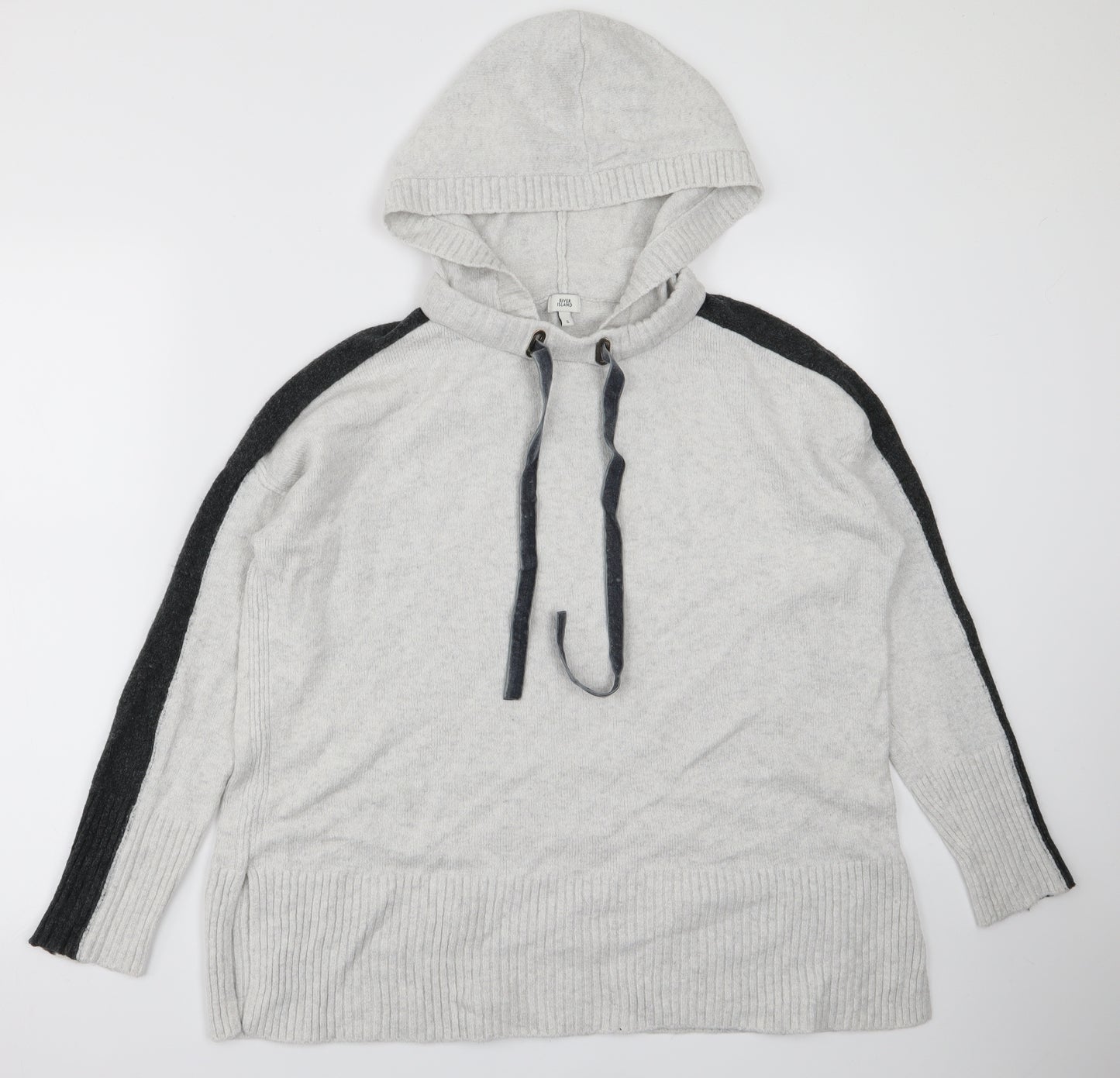 River Island Womens Grey   Pullover Hoodie Size S