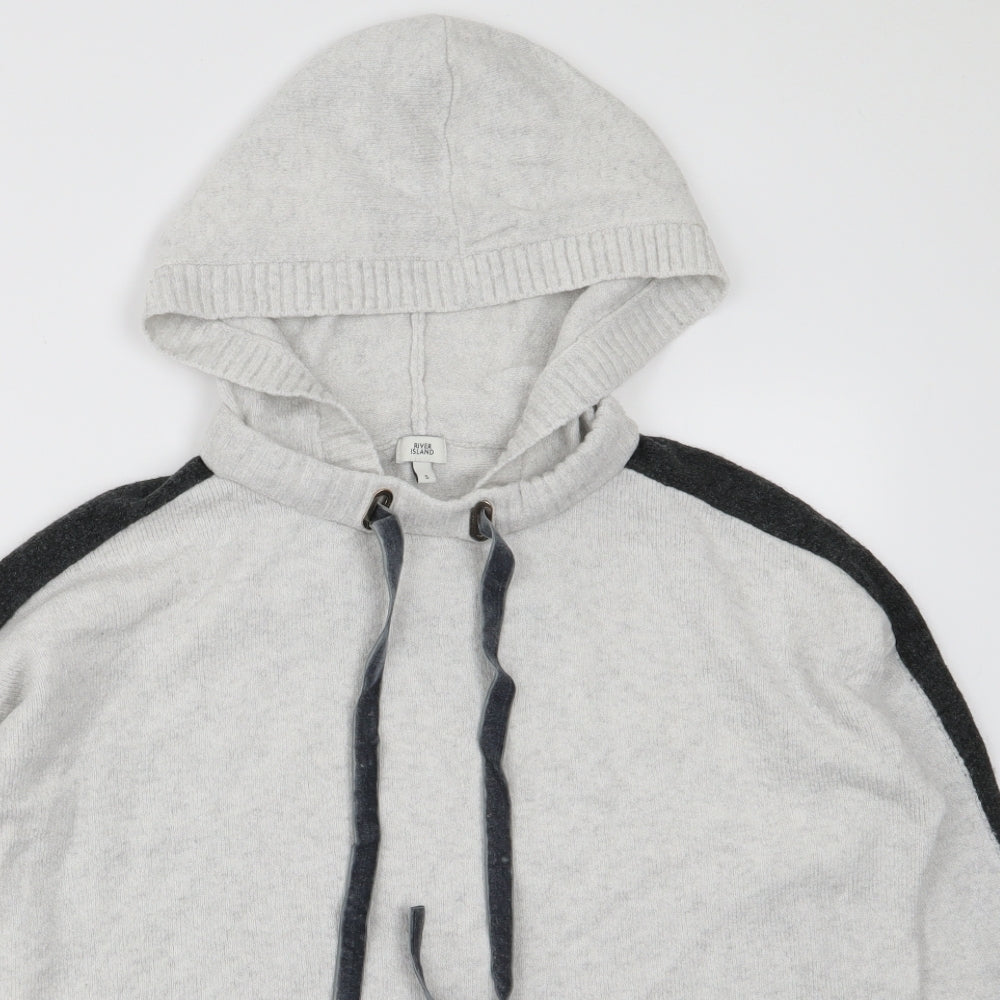 River Island Womens Grey   Pullover Hoodie Size S