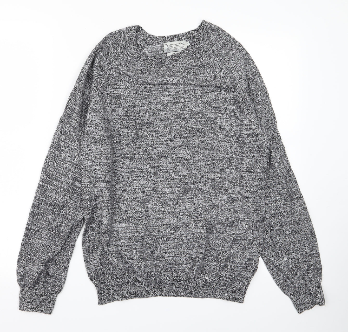 TU Mens Grey  Knit Pullover Jumper Size S