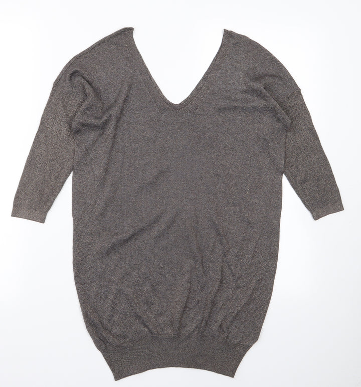 NEXT Womens Silver Knit Bodycon Size 8