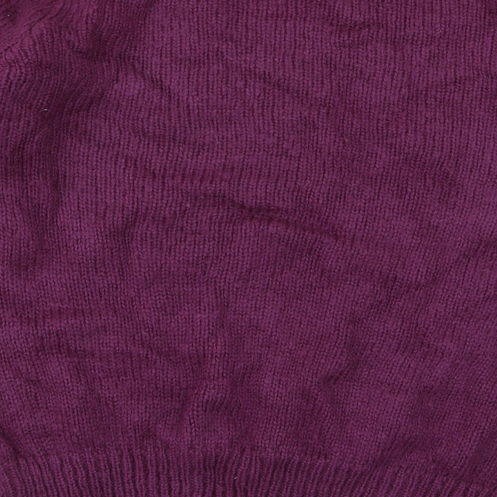 Paramour Womens Purple  Knit Pullover Jumper One Size