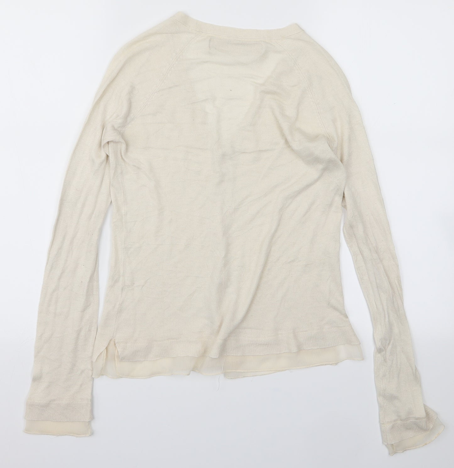 Zara Womens Ivory  Knit Cardigan Jumper Size S