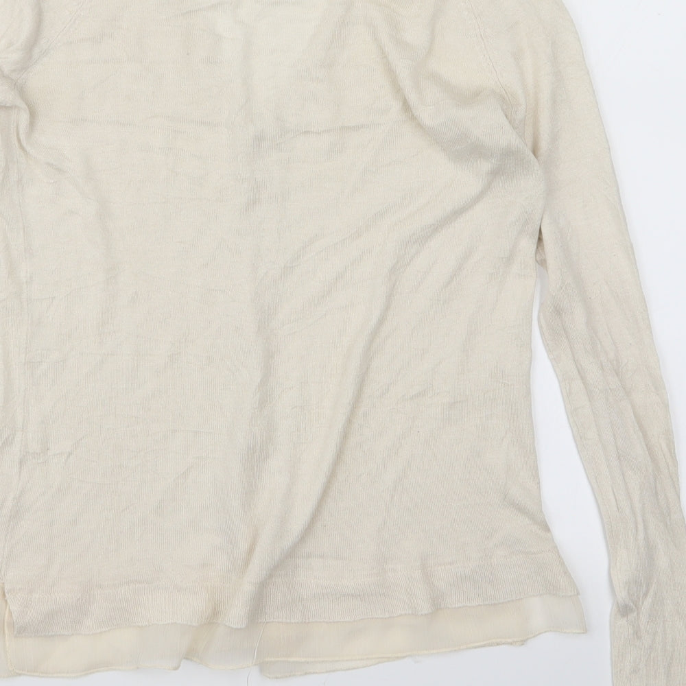 Zara Womens Ivory  Knit Cardigan Jumper Size S
