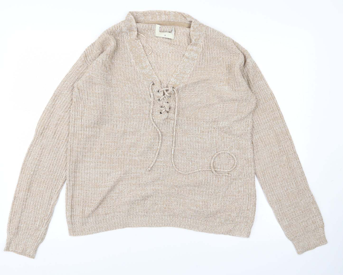 Preworn Womens Beige  Knit Pullover Jumper Size M