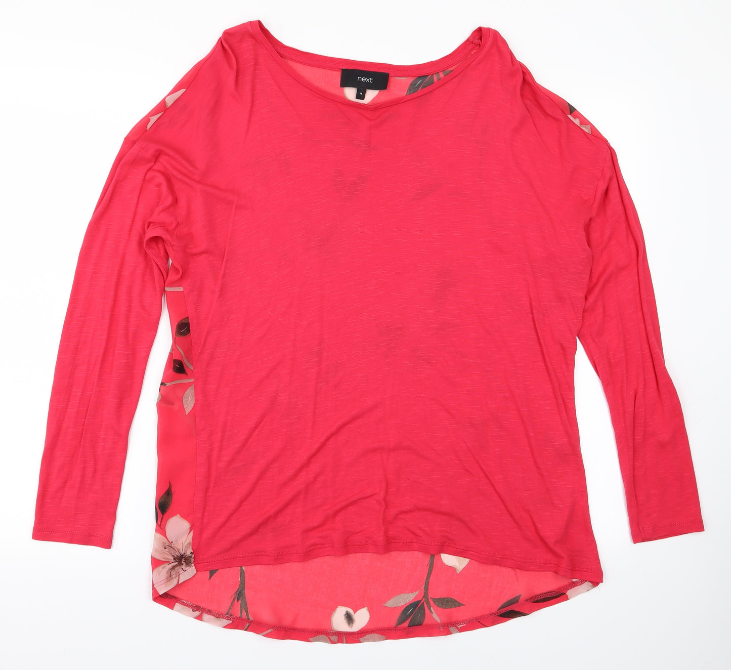NEXT Womens Pink Floral  Basic T-Shirt Size 14