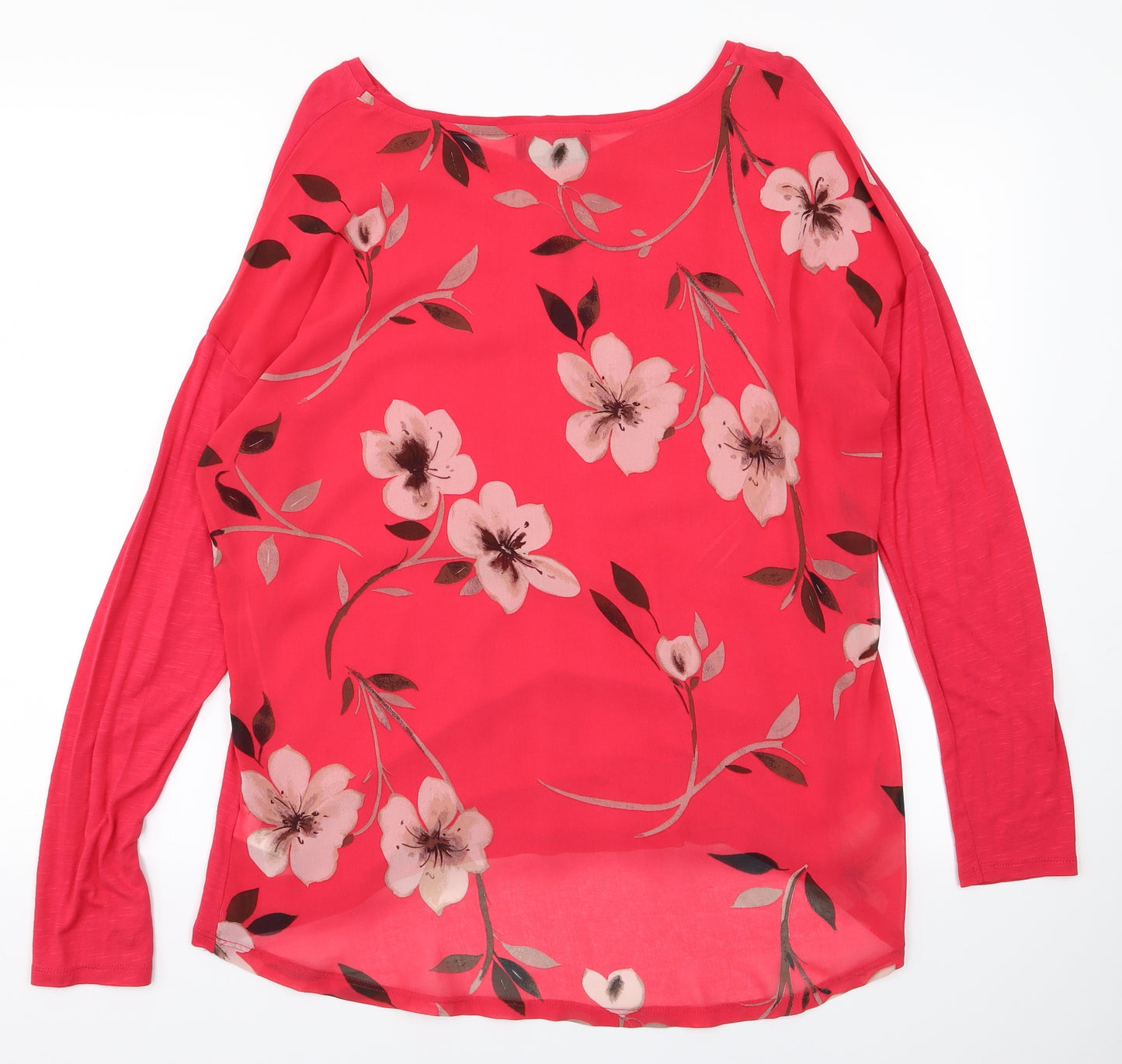 NEXT Womens Pink Floral  Basic T-Shirt Size 14