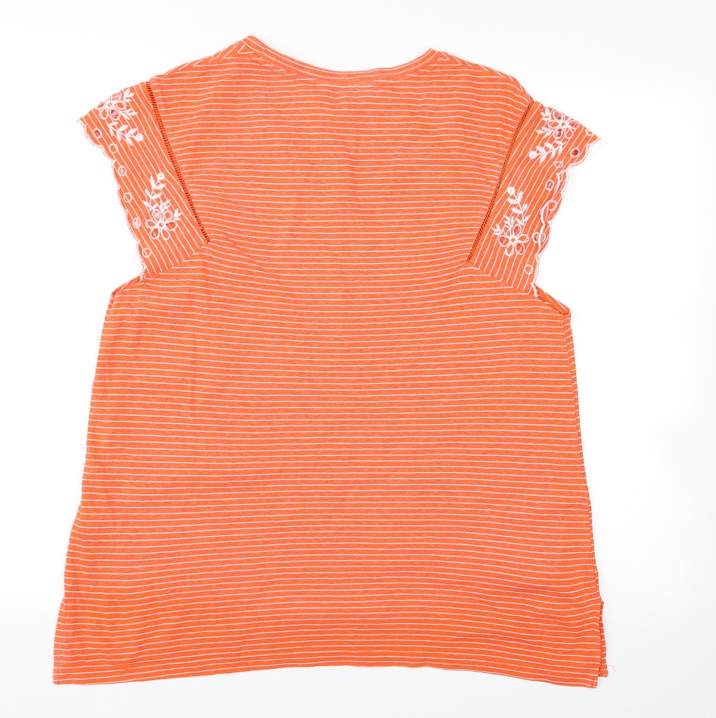 NEXT Womens Orange Striped  Basic T-Shirt Size 16
