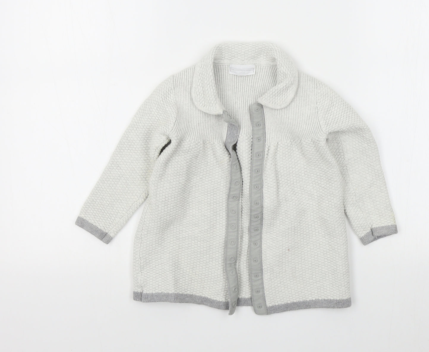 The little white company Baby White Colourblock  Cardigan Jumper Size 18-24 Months