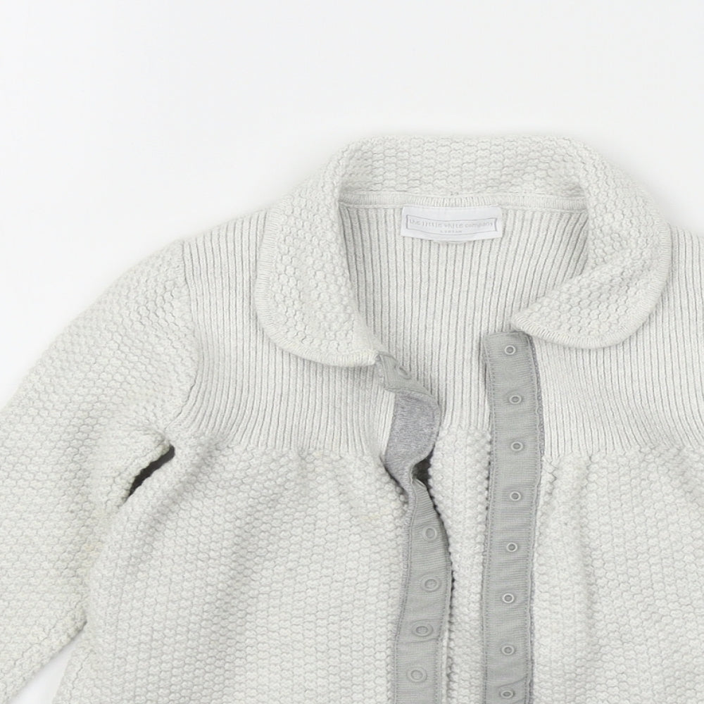 The little white company Baby White Colourblock  Cardigan Jumper Size 18-24 Months