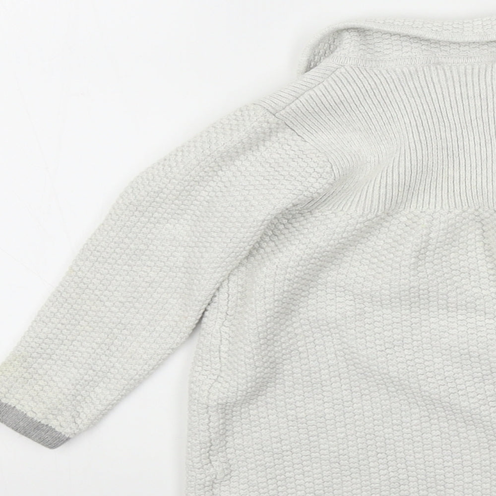 The little white company Baby White Colourblock  Cardigan Jumper Size 18-24 Months