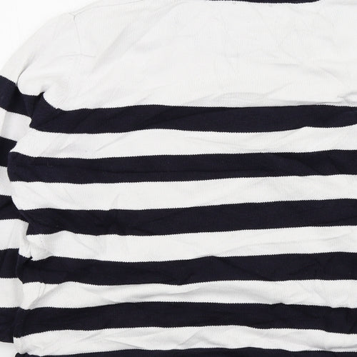 cc Womens White Striped  Pullover Jumper Size L