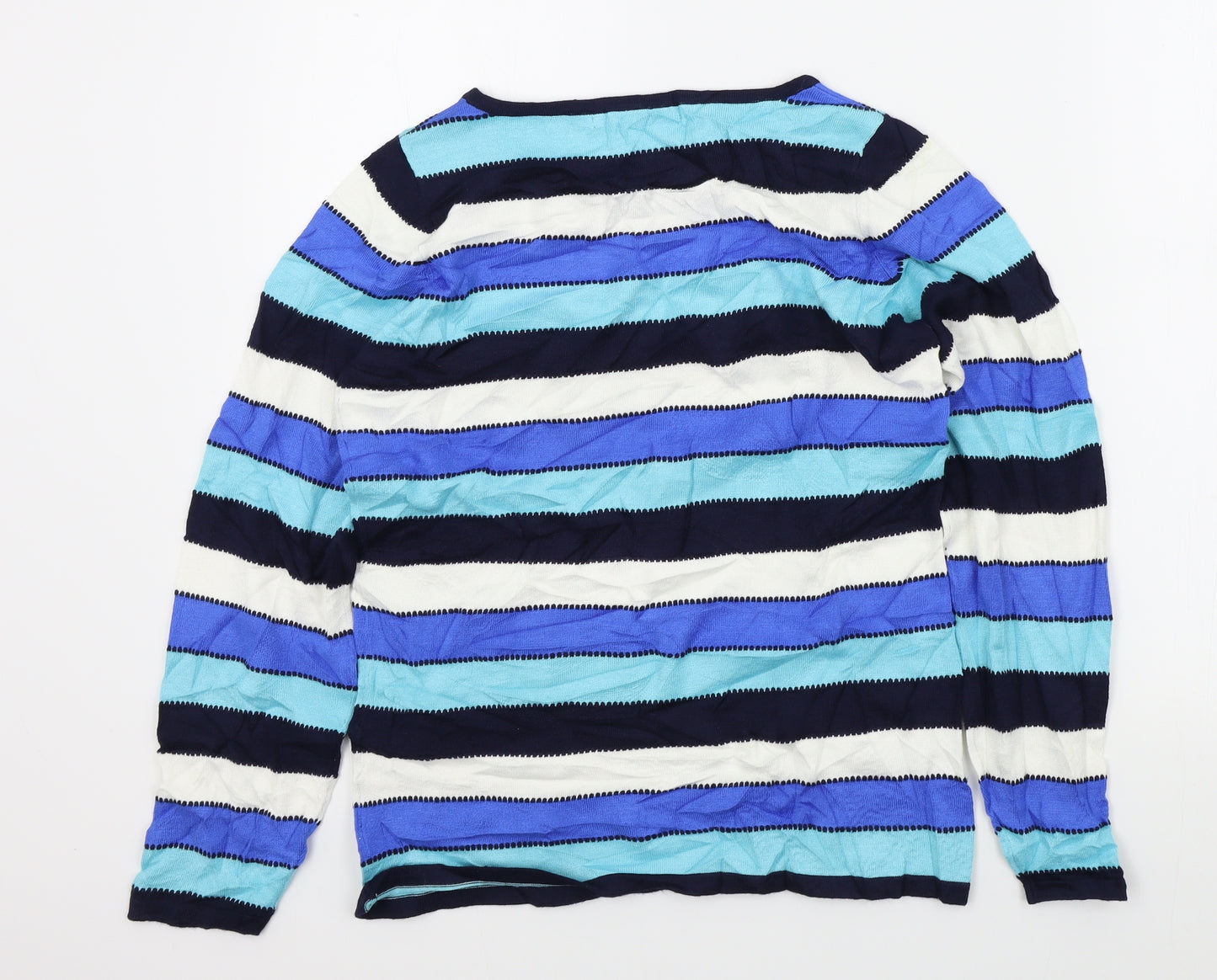 Isla Womens Blue Striped  Pullover Jumper Size 10