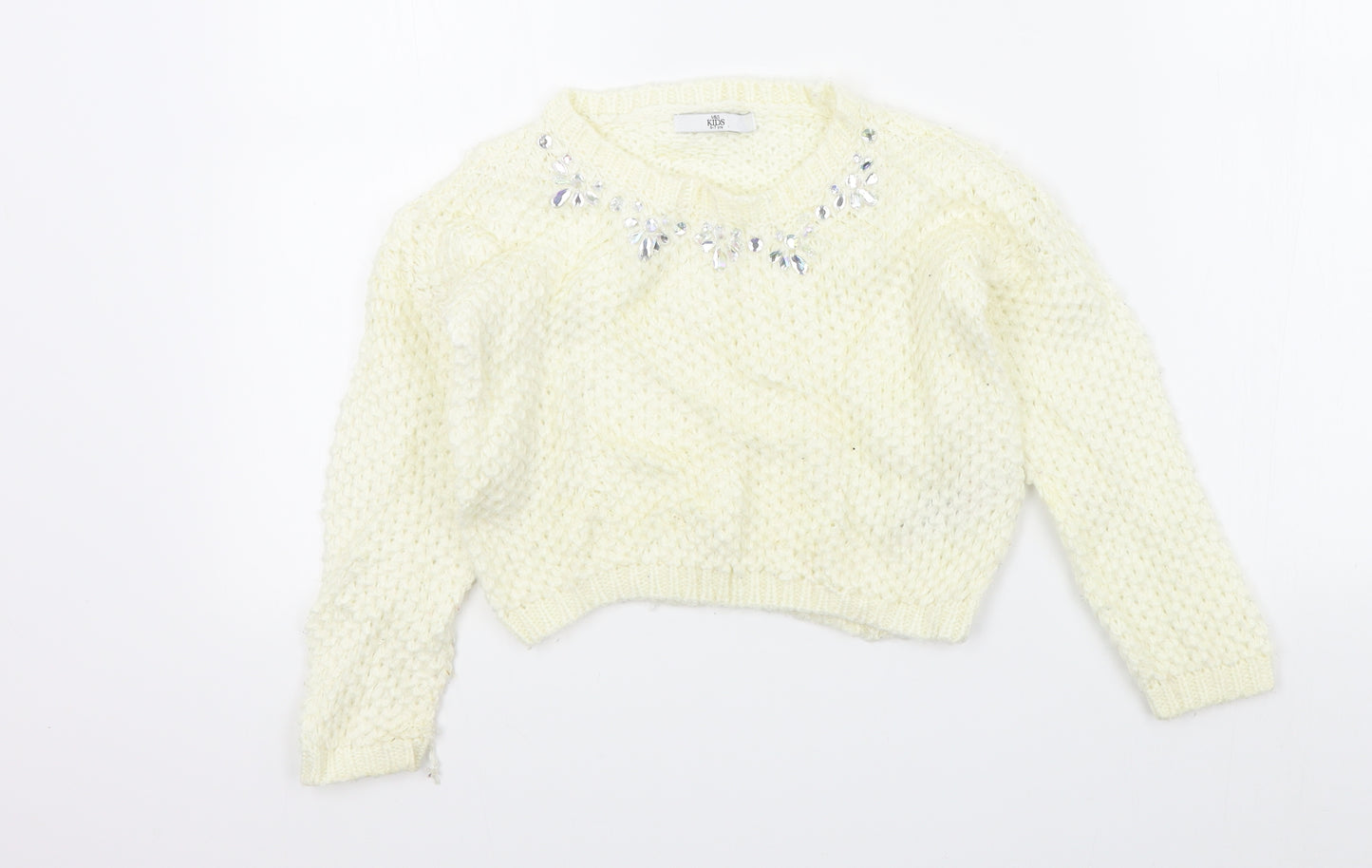 M&S Girls Beige   Pullover Jumper Size 6-7 Years