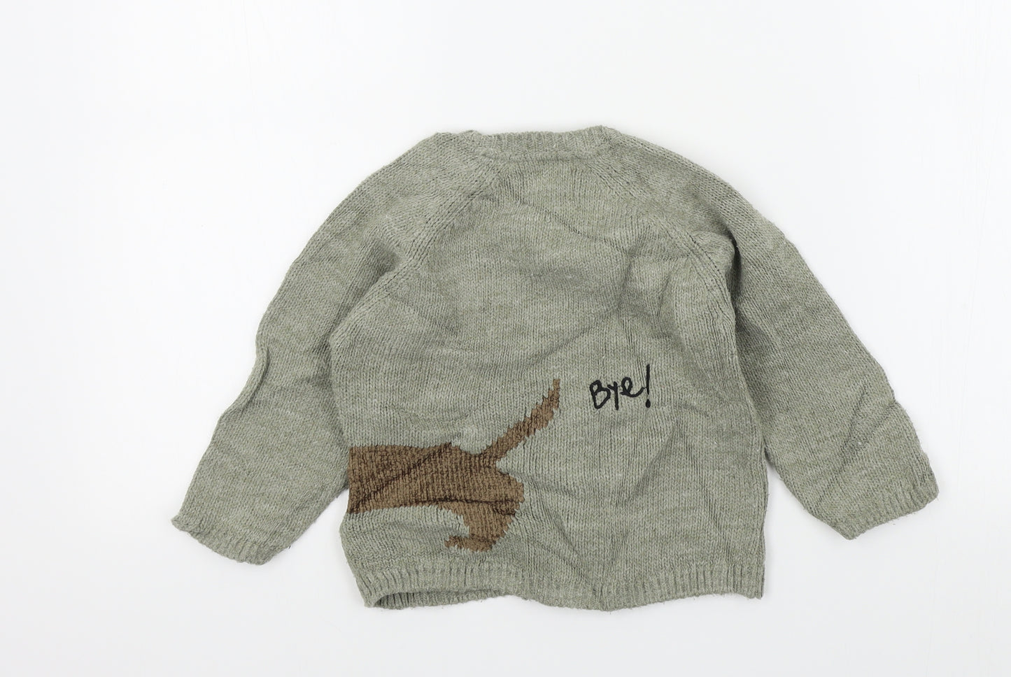 Zara Boys Brown Colourblock  Pullover Jumper Size 2-3 Years