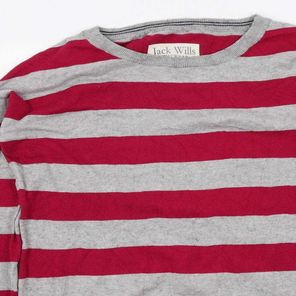 Jack Wills Womens Pink Striped  Pullover Jumper Size 10