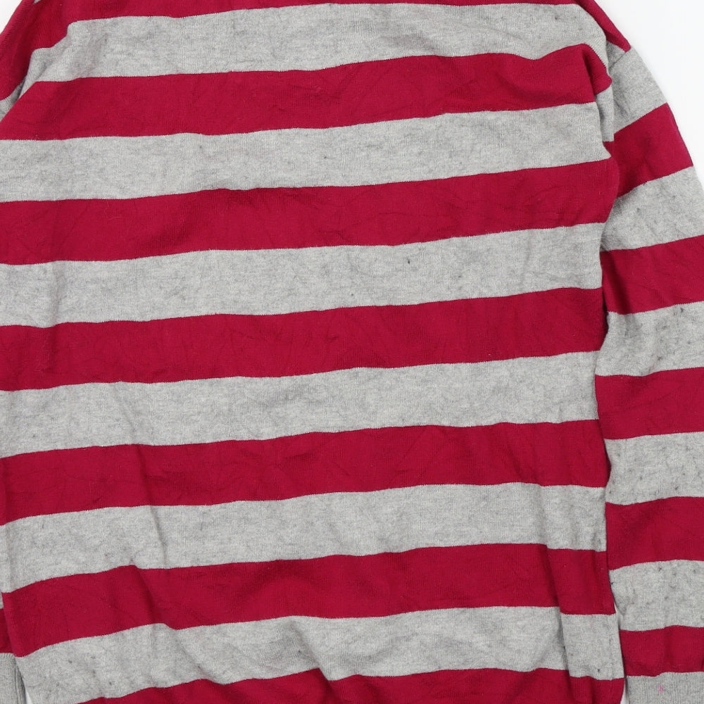 Jack Wills Womens Pink Striped  Pullover Jumper Size 10