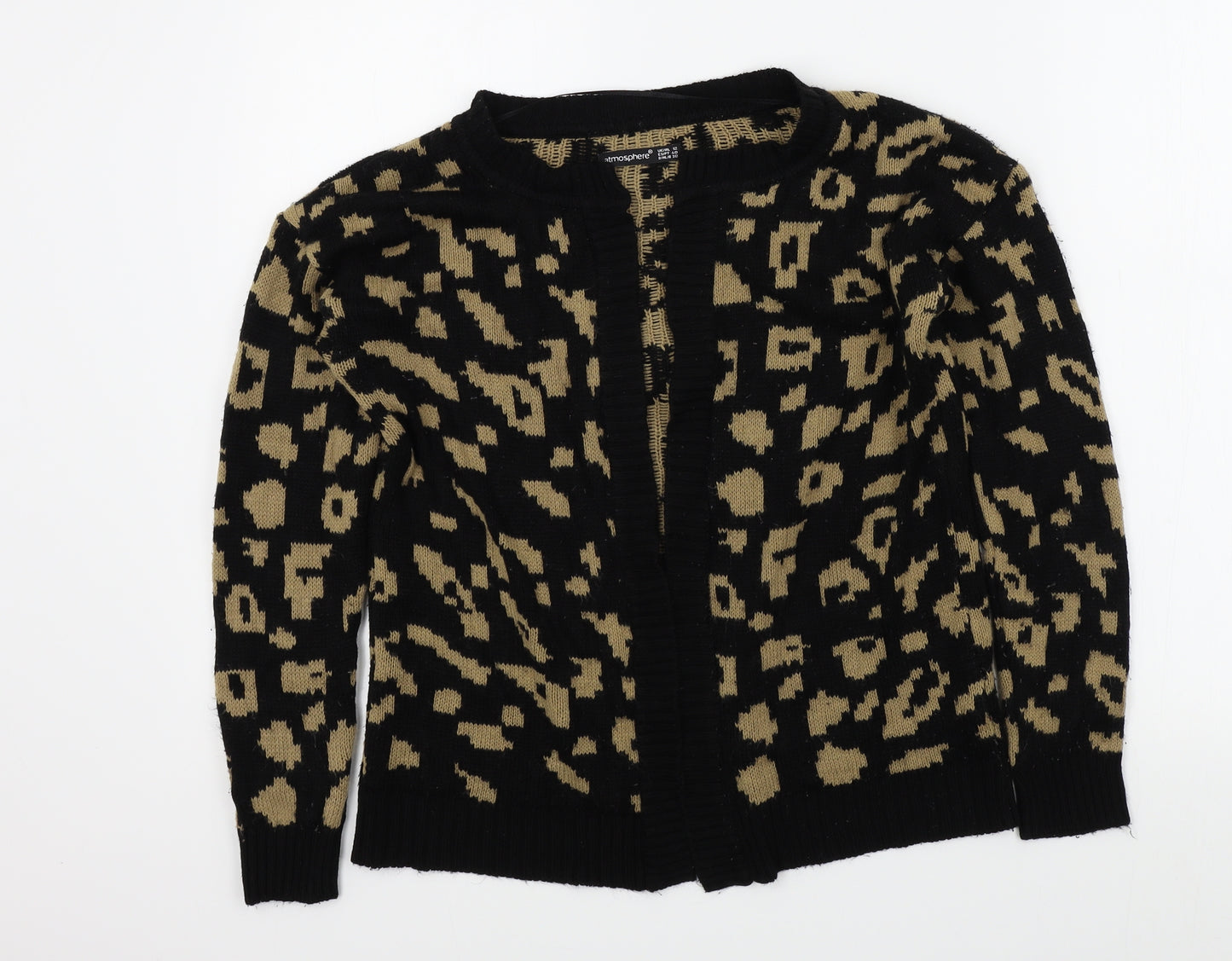 Primark Womens Black Geometric  Cardigan Jumper Size 12