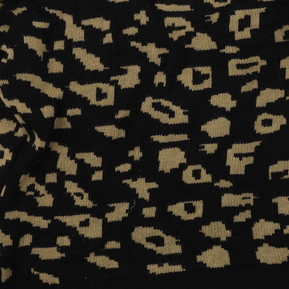 Primark Womens Black Geometric  Cardigan Jumper Size 12