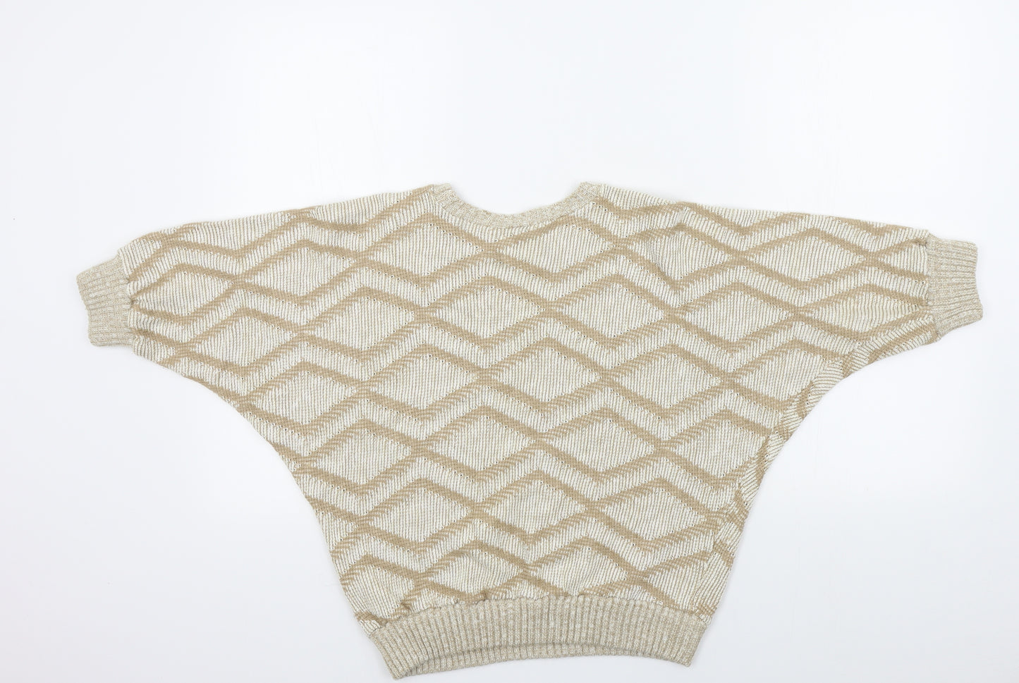 Demart Womens Brown Geometric  Pullover Jumper Size S