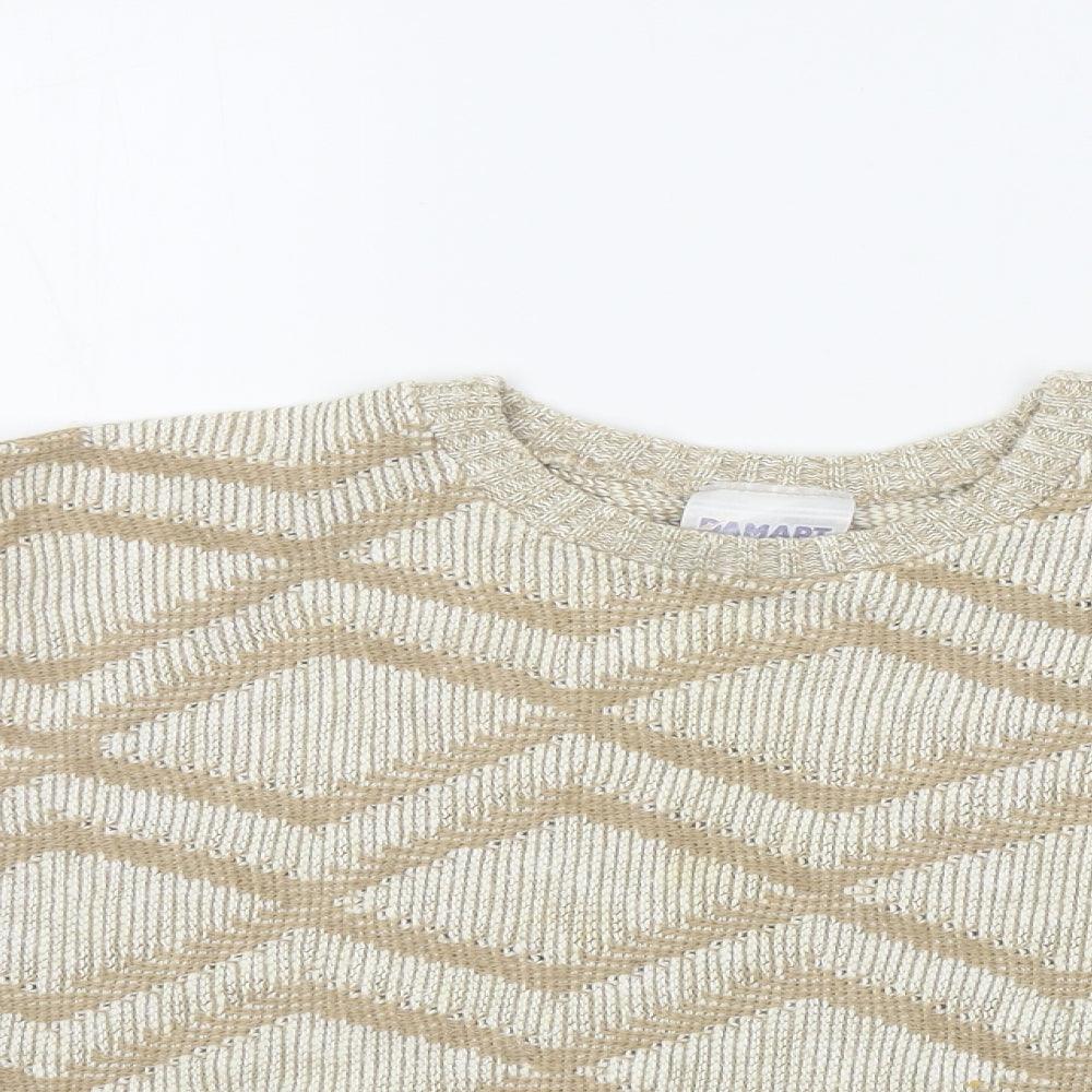Demart Womens Brown Geometric  Pullover Jumper Size S